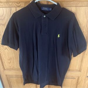 Ralph Lauren Black Polo Shirt with Yellow Logo